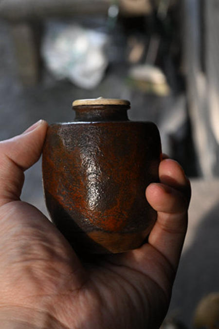 【高级品】唐物茶入 双层木箱，四个覆仕袋。